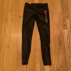 Girls Sparkly Black Jeggings